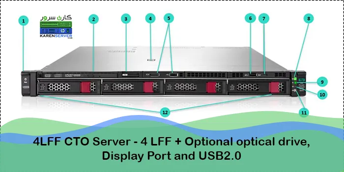 سرور HPE DL360 G12 سرور dl360 g12 شاسی 4LFF در سرور dl360 g12